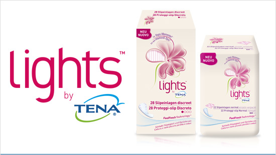 Grazie ad una tecnologia esclusiva, Lights by TENA assorbe più velocemente le perdite di pipì rispetto agli assorbenti normali, lasciandoci asciutte a lungo.