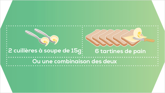 Dans ce projet, nous utilisons quotidiennement 3 portions (ou 30 grammes, soit 4 à 6 tartines de pain, 2 cuillères à soupe de 15g ou une combinaison des deux) de Becel ProActiv…