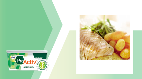 Cabillaud aux poireaux, pommes de terre et Becel ProActiv