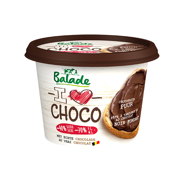 De chocopasta van Balade I Love Choco