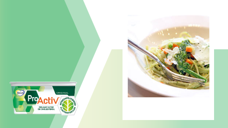 Pasta pesto met Becel ProActiv