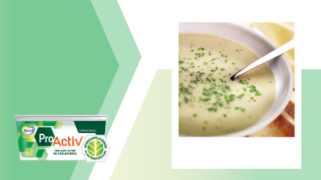 Witloofsoep met aardappelen, sherry én Becel ProActiv