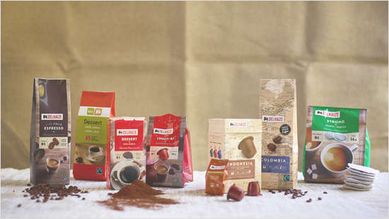 Delhaize heeft een ruime koffiekeuze: 64 producten verdeeld over 4 verschillende gamma's. 