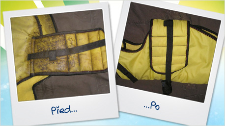 zablácená vestička pro psa.