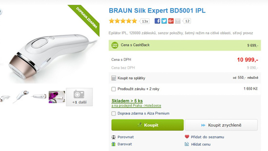 Na stránkách Alza.cz vyhledejte  <a href="https://www.alza.cz/braun-silk-expert-bd5001-ipl-d4058230.htm?o=1#recenze"><u> Braun Silk-expert BD 5001 IPL</u></a>