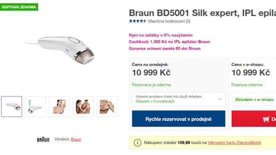 Na stránkách electroworld.cz vyhledejte  <a href="https://www.electroworld.cz/braun-bd5001-silk-expert-ipl-epilator"><u> Braun Silk-expert BD 5001 IPL</u></a>