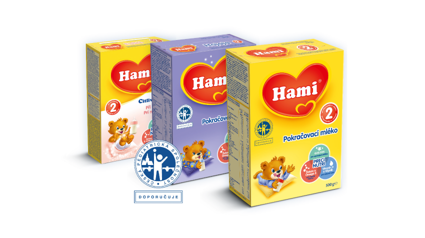 řada kojeneckých mlék Hami 2