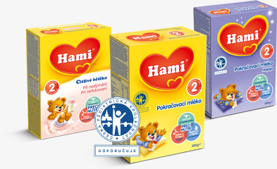 Mléka Hami s Preci Nutri pro spokojené bříško a správný růst a vývoj.