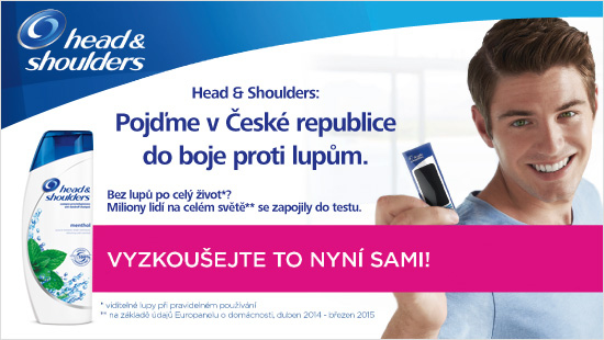 Společně s dalším tisícem trndpartnerů vyzkoušíme Head & Shoulders Menthol proti lupům, a také vyzkoušíme test lupů.