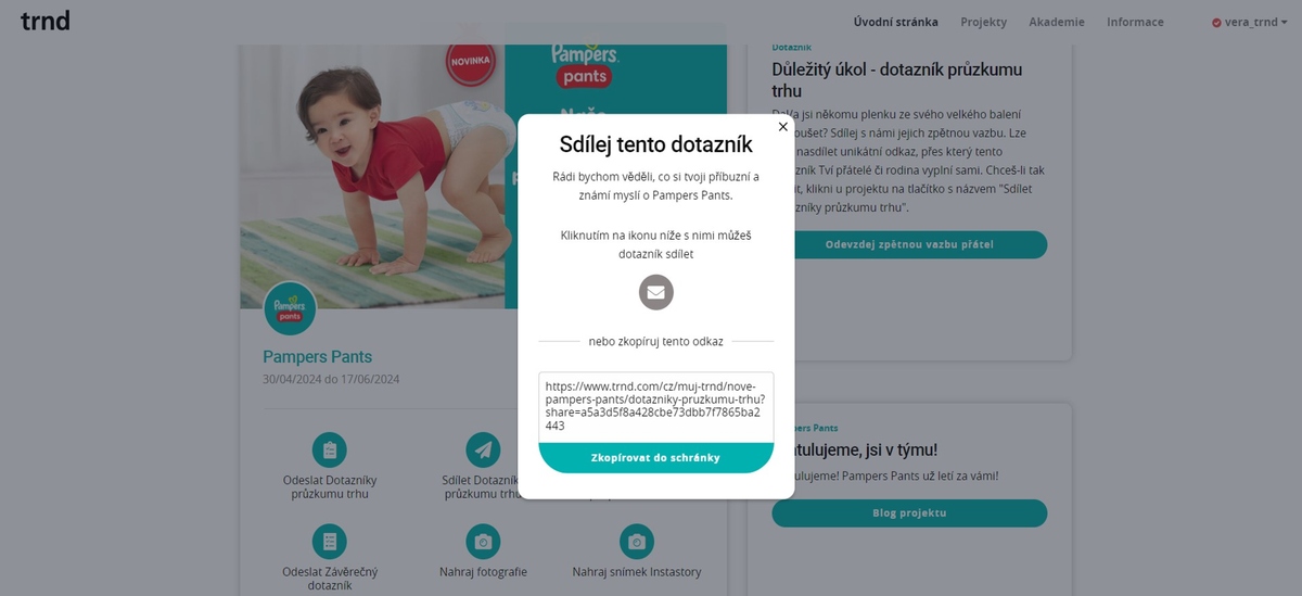 Návod na sdílení dotazníků