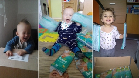 Radost z balíčku byla neskrývaná.