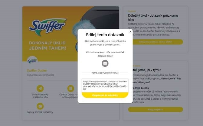 Jak na sdílení dotazníku přátelům