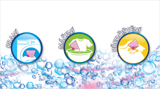 Použití Vanish Oxi Action odstraňovače skvrn k pracímu prášku před každým vypráním, může se použít k předčištění, máčení a běžnému praní v pračce.