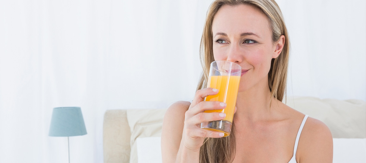 A vyzkoušet si test s pomerančovým džusem.