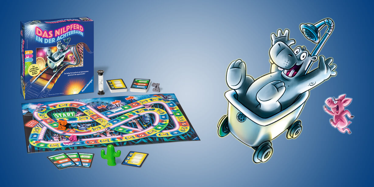 Spielspaß mit dem Nilpferd in der Achterbahn