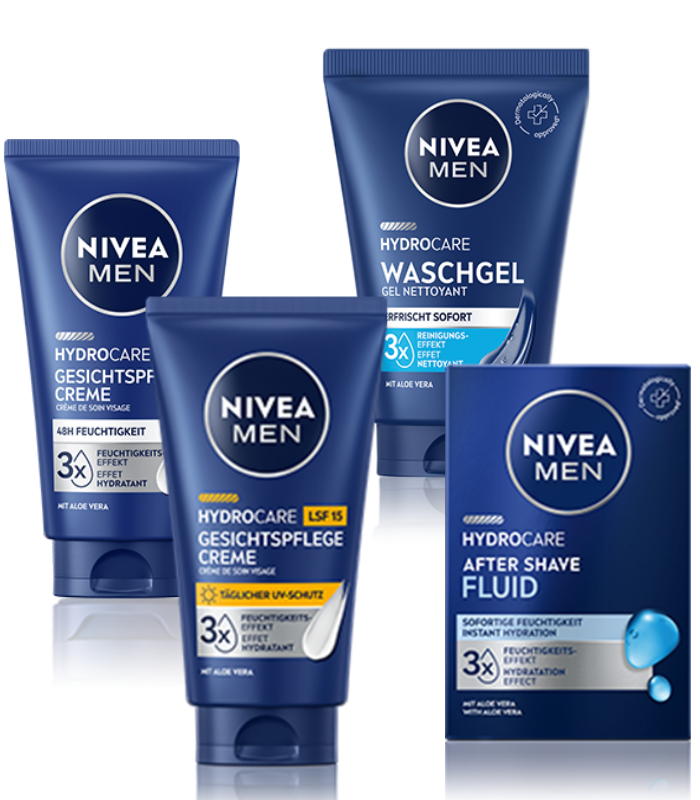 NIVEA MEN Hydrocare im trnd Projekt: Die Produkte des Teams Gesichtspflege