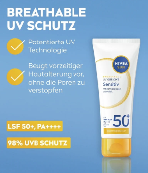 NIVEA SUN Breathable UV Gesicht Sensitiv LSF 50+