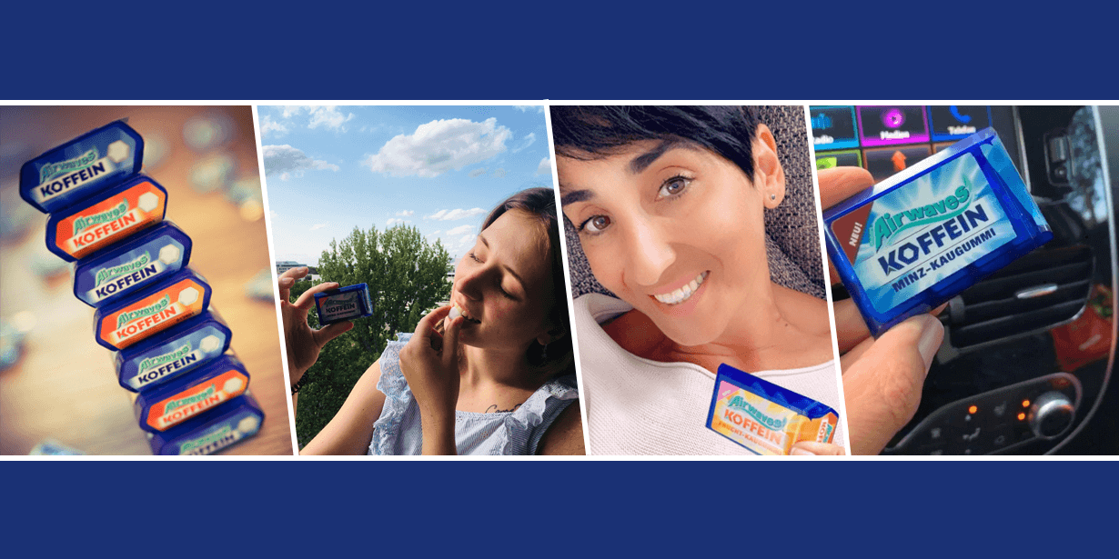 Erfrischung für den Kopf mit Airwaves® Koffein. 