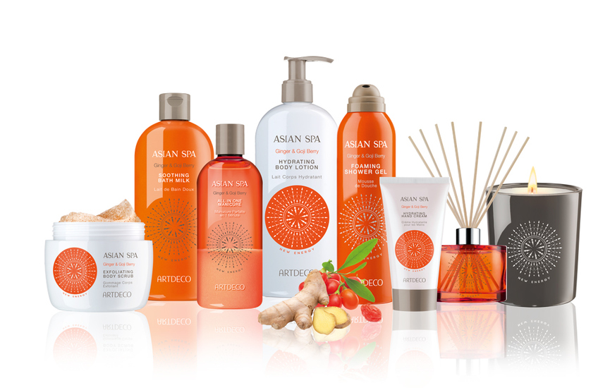 Zum "energiegeladenen" Typ passt die Spa-Pflege "New Energy" mit Ingwer und Goji-Beere.