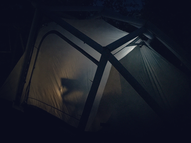 So hat er auch nachts ein eindrucksvolles Fotoshooting abgehalten ...