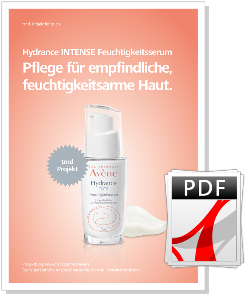 Der Hydrance INTENSE Feuchtigkeitsserum Projektfahrplan.