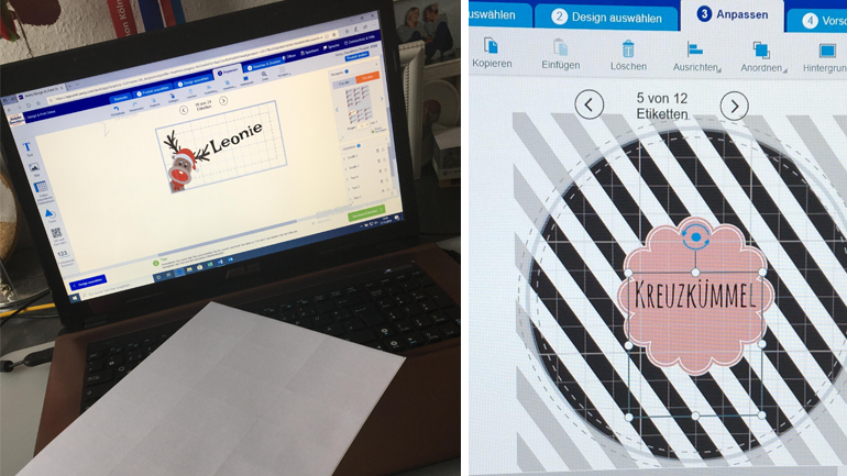Der Avery Online Designer lässt sich vom Laptop, Smartphone oder Tablet aus verwenden. Ohne Software-Installation können wir Blanko und Design-Vorlagen nutzen, Texte und Bilder einfügen und unter mehr als 60 Schriftarten wählen.