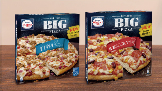 Fischliebhaber freut die BIG Pizza Tuna mit saftigem MSC Thunfisch und wer doch lieber knusprigen Bacon möchte, dem schmeckt die BIG Pizza Western. 