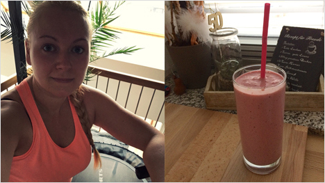 ... regelmäßigen Workouts und leckeren Shakes als Obst-Milch-Baustein nach dem Sport kommen wir unserem Zielgewicht immer näher.