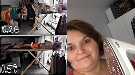 Mit viel Schwung ging es ran an die Bügelwäsche.