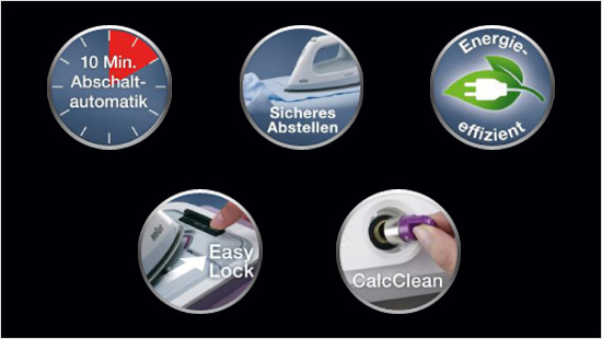 Dank intelligenter Funktionen sorgt die CareStyle 5 für Sicherheit beim Bügeln und erleichtert die Pflege des Geräts.