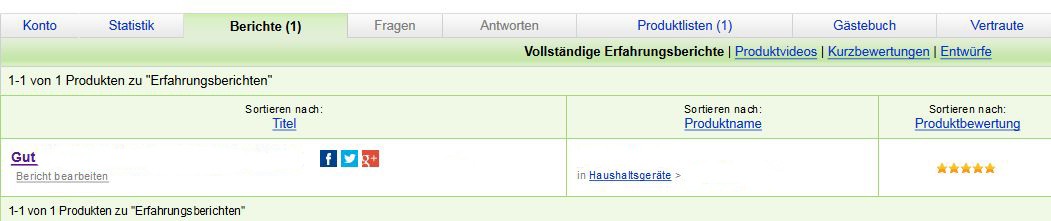 Testreportage aufwählen