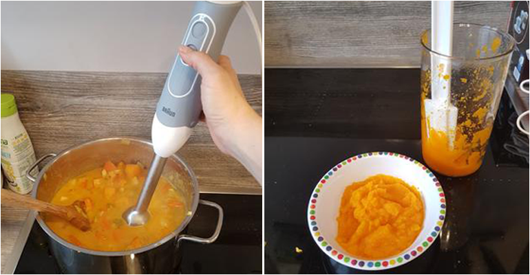 trnd-Partnerin Villakunterbund1530 püriert mit dem Stabmixer direkt im Topf - Dank SPLASHControl Technologie kein Spritzen!