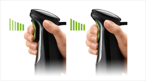 … dem „Smart Speed“-Regler kann die Geschwindigkeit stufenlos mit nur einer Hand reguliert werden. Die …… dem „Smart Speed“-Regler kann die Geschwindigkeit stufenlos mit nur einer Hand reguliert werden. Die …