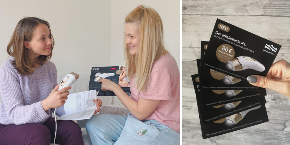 Weitergeben der Braun IPL Rabattgutscheine