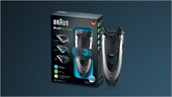 Das 3-in-1-System des Braun MG5090 ermöglicht Trimmen, Stylen und Rasieren mit nur einem Gerät – auch unter der Dusche. 
