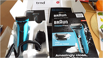 Unsere ersten Projektteilnehmer haben den Braun WaterFlex schon in Empfang genommen.