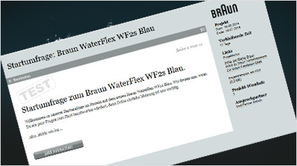 In der Startumfrage können wir unseren ersten Eindruck vom Braun WaterFlex WF2s Blau kundtun.