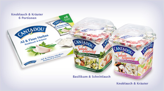  … Cantadou auch in sechs kleinen Portionen erhältlich und als Cantadou Salade & Apéritif im Becher. Mit den Frischkäsehäppchen lässt sich in kürzester Zeit ein Salat verfeinern oder …