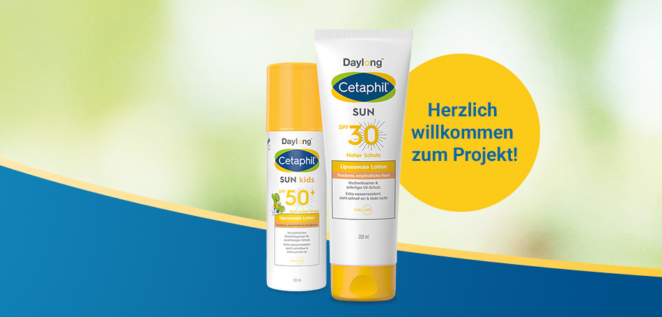Das Cetaphil® SUN Team begrüßt uns!