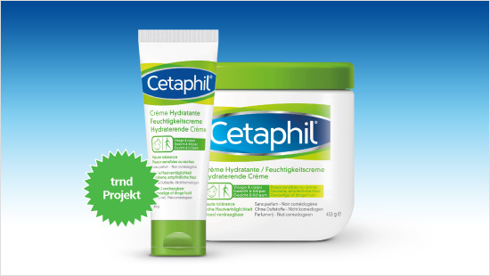 Die Cetaphil<sup>®</sup> Feuchtigkeitscreme spendet nachhaltig Feuchtigkeit und unterstützt den Wiederaufbau der Hautbarriere.