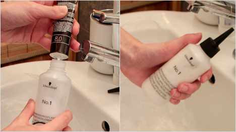 Color Creme hinzügen und ordentlich schütteln.