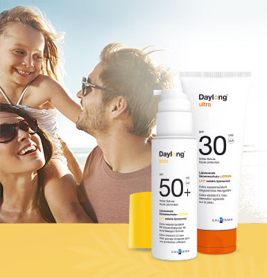 Genieße die Sonne und probiere mit Deinen Kindern die Daylong<small><sup>TM</sup></small> Ultra Lotion SPF 30 und  die Daylong Kids Lotion<small><sup>TM</sup></small> SPF 50 + aus.
