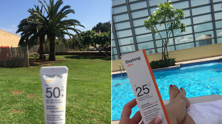 ...unter Palmen und am Pool in Abu Dhabi...