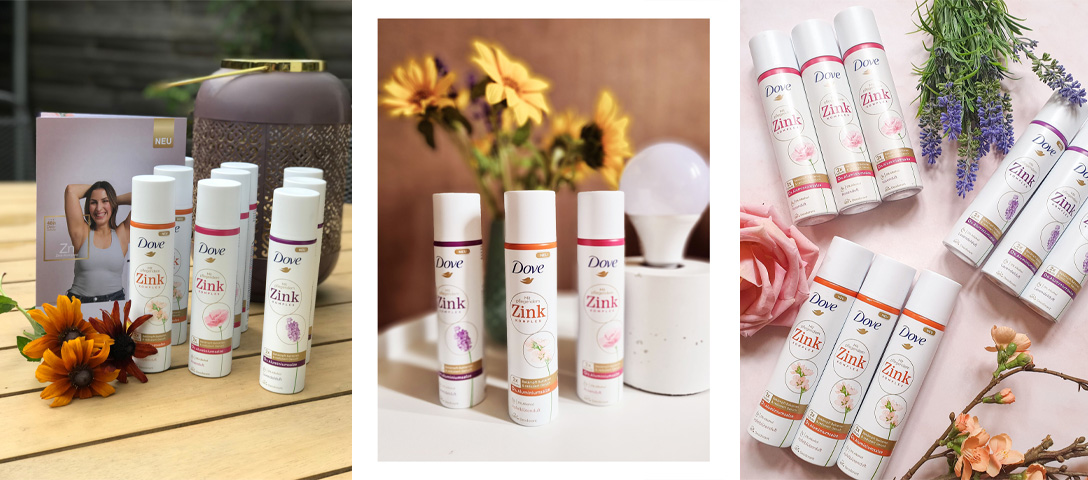 Erste Pflegemomente mit den Dove 0% Deos mit Zink-Komplex