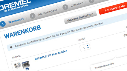 Der Idea Builder im Dremel Online-Shop.