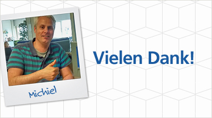 Michiel vom Dremel Team sagt danke.