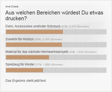Aus welchen Bereichen würdest Du etwas drucken?