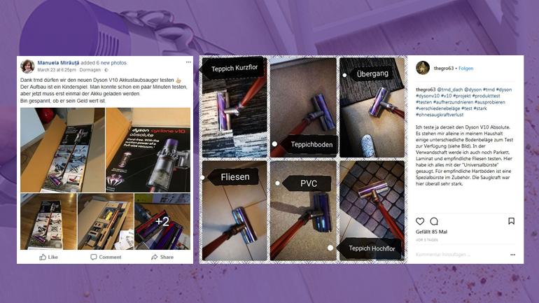 Wir teilen unsere Erfahrungen sowohl in sozialen Netzwerken wie z. B. auf Instagram oder Facebook, ...