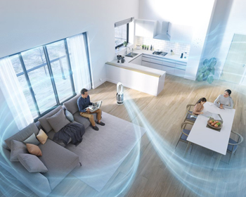 Die Air Multiplier™ Technologie verteilt bis zu 350 Liter kühlende Luft pro Sekunde.