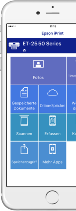 Fotodruck mit Epson iPrint-App von Smartphone und Tablet.